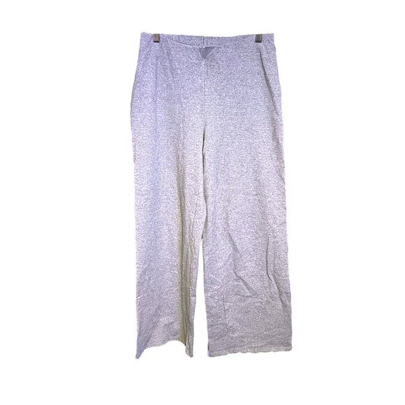 Eileen Fisher 95% Organic Cotton Elastic Waist Wide Leg Ankle Pant in Grey - Picture 1 of 4